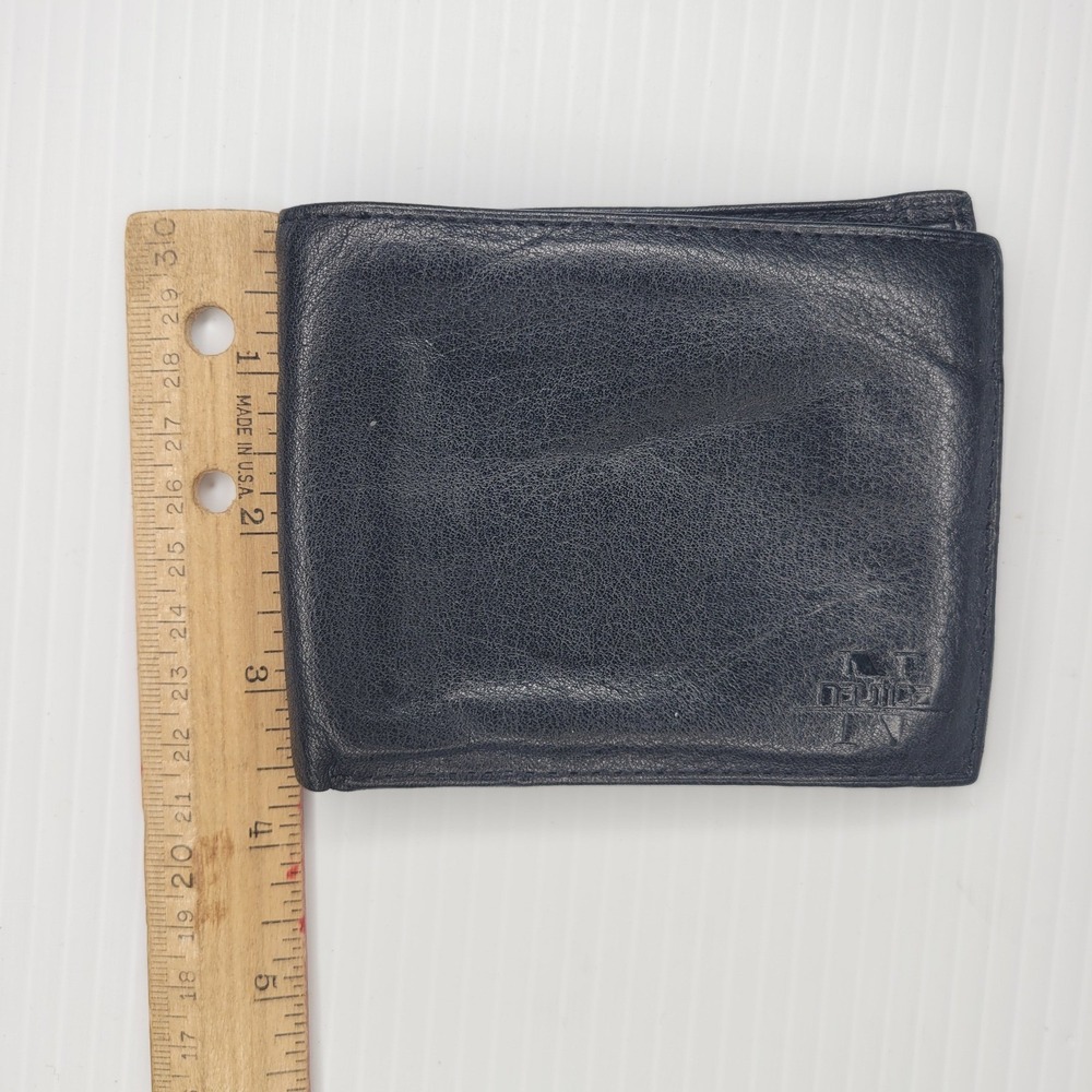 Nautica Wallet Mens‎ Black Full Grain Leather Bifold Billfold Pocket Accessory - Picture 6 of 9